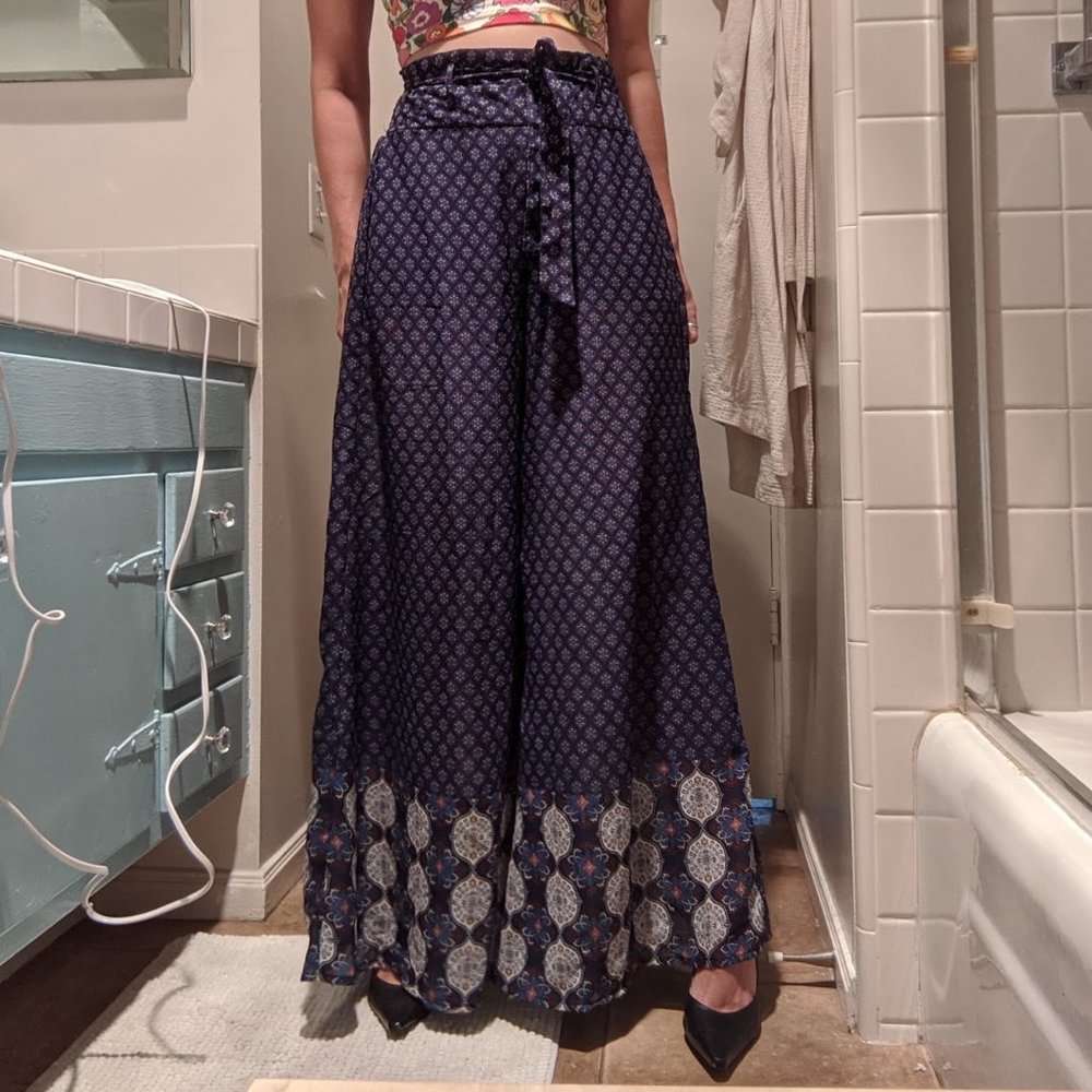Truth NYC Paisley Boho Wide-Leg Palazzo Pants